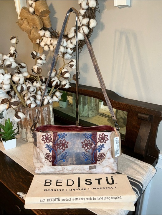 Bed Stu Handbags - NWT Bed Stu Hyperbolic Shoulder Bag Handbag Americana Lux Red White Blue $235